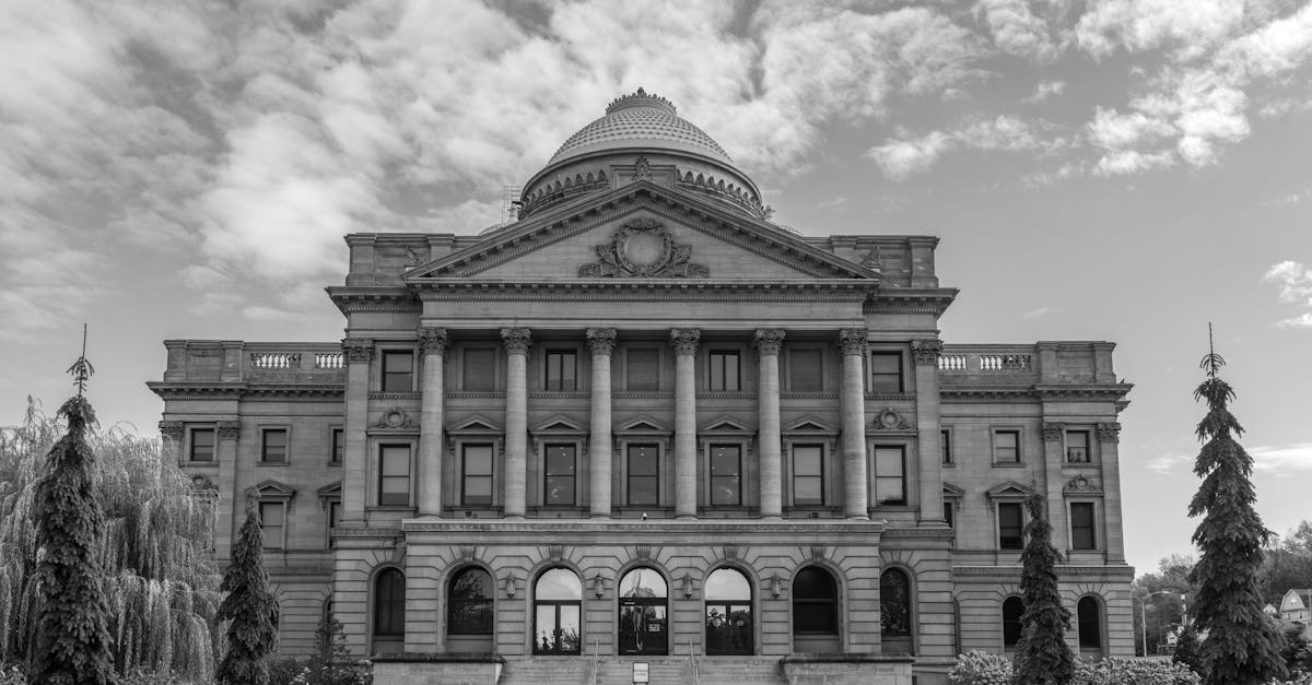 Stunning black and white view of the Luzerne County Courthouse in Wilkes-Barre, PA.