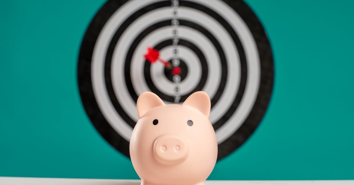 Piggy bank with bullseye dart board symbolizing financial goals and savings.