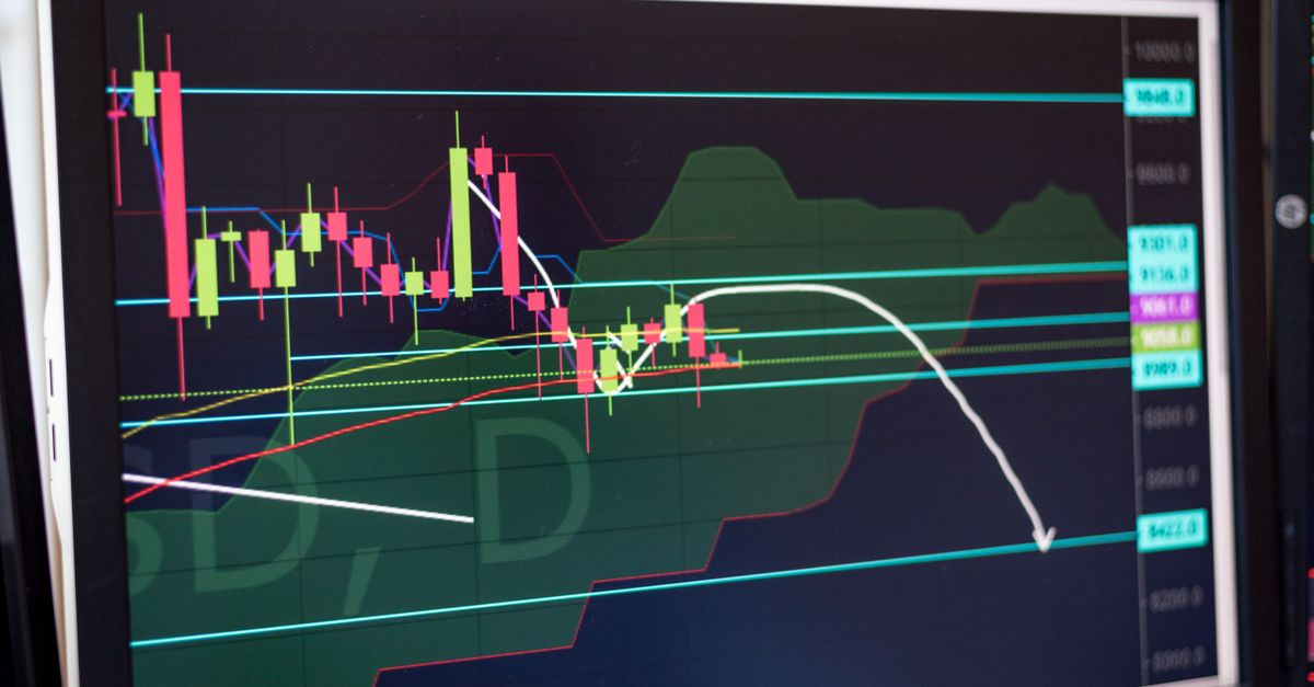 Financial chart displayed on monitor showcasing stock market trends and analysis.