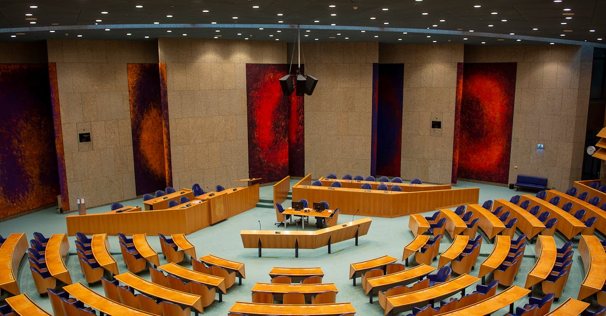 Circular seating of the Dutch Parliament in Den Haag, Nederland.