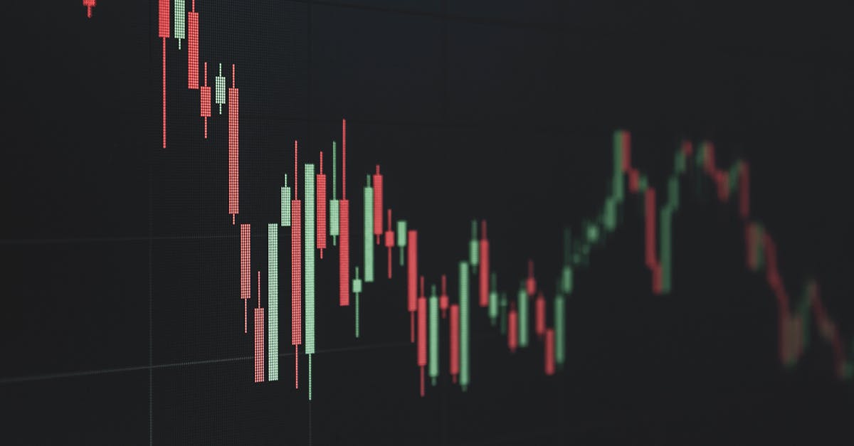 Stock market data chart showing trends in red and green. Perfect for financial and business themes.