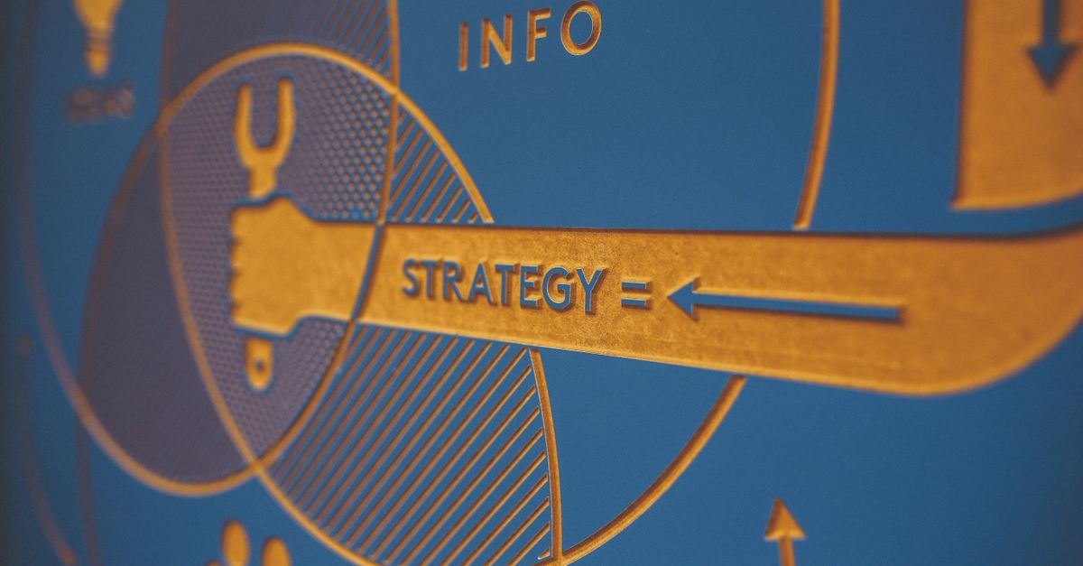 Colorful business infographic highlighting strategy and information concepts.