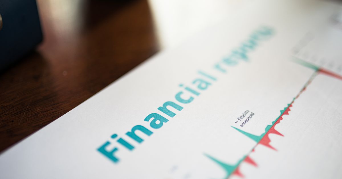 Detailed view of a financial report with a focus on graphs and data analysis.