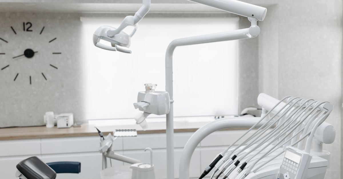 A bright, modern dental office displaying various dental tools and equipment.