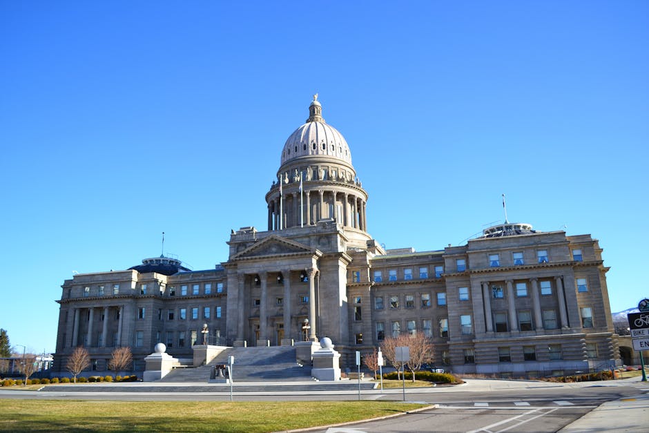 Elegant architecture of the Idaho State Capitol Building captured on a sunny day.
