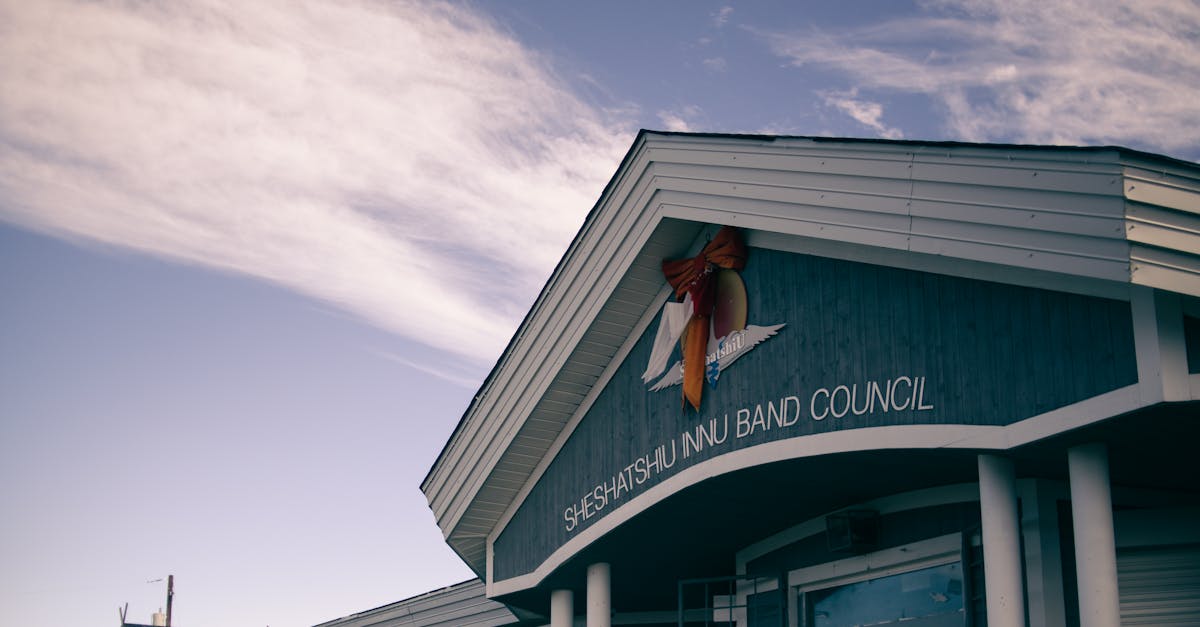 Exterior view of the Sheshatshiu Innu Band Council building in Newfoundland, Canada.